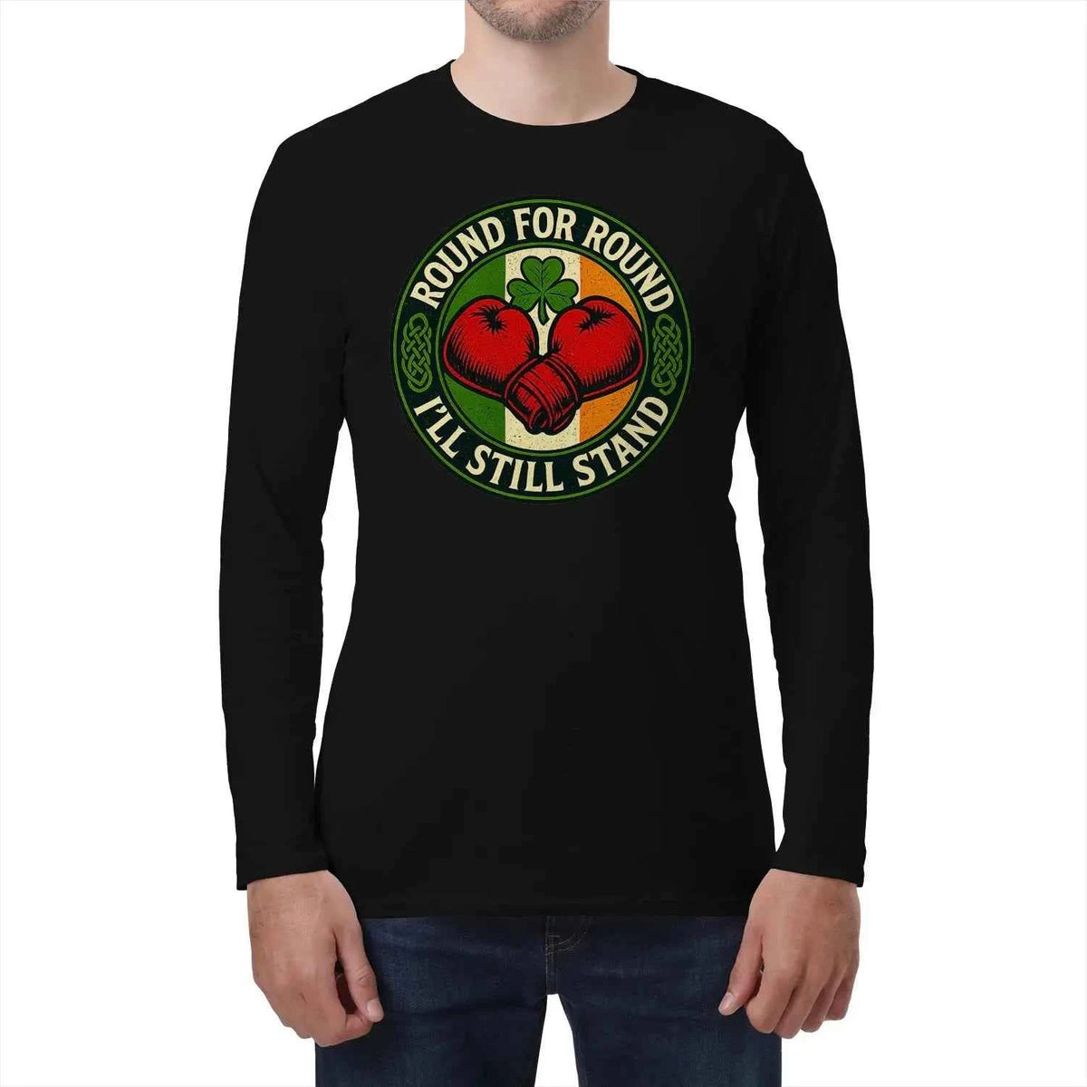 Round for Round Celtic Wolf Long-Sleeve T-Shirt - Celtic Wolfwear