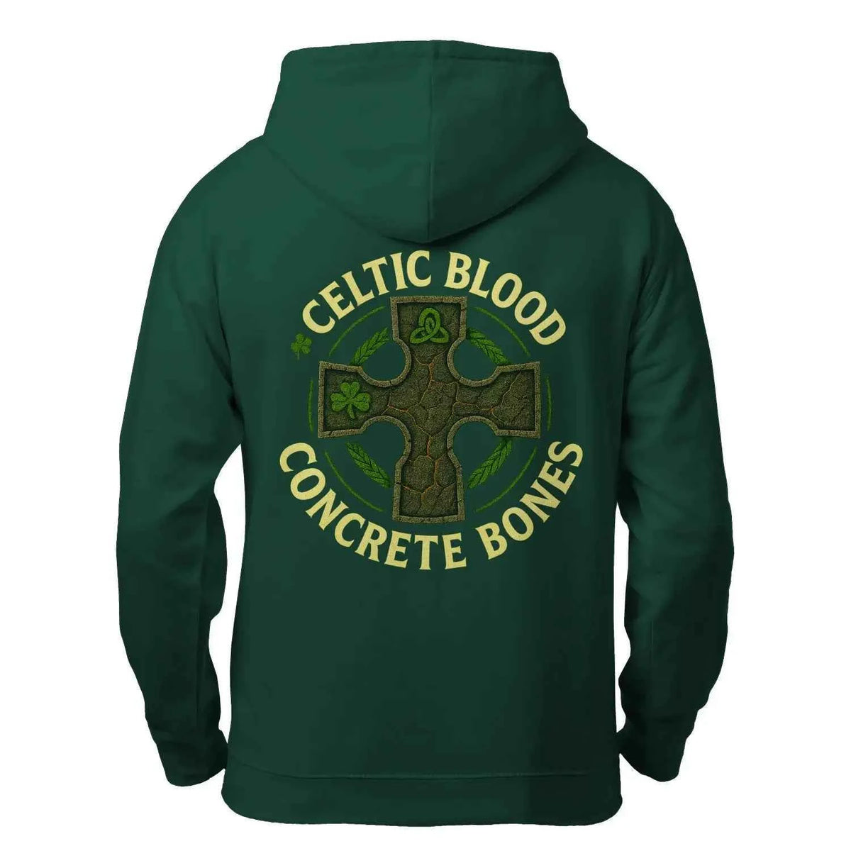Celtic Blood Hoodie - Unisex Zip Hoodie Concrete Bones Design — product detail view