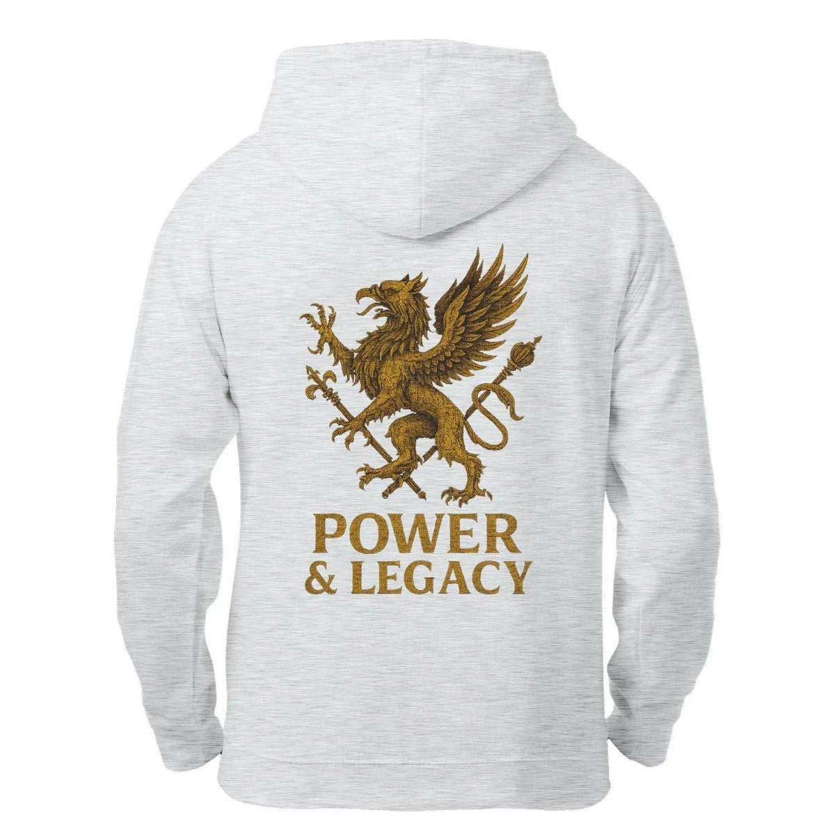 Welsh Dragon Zip Hoodie - Gold Herald Print White Unisex - Celtic Wolfwear