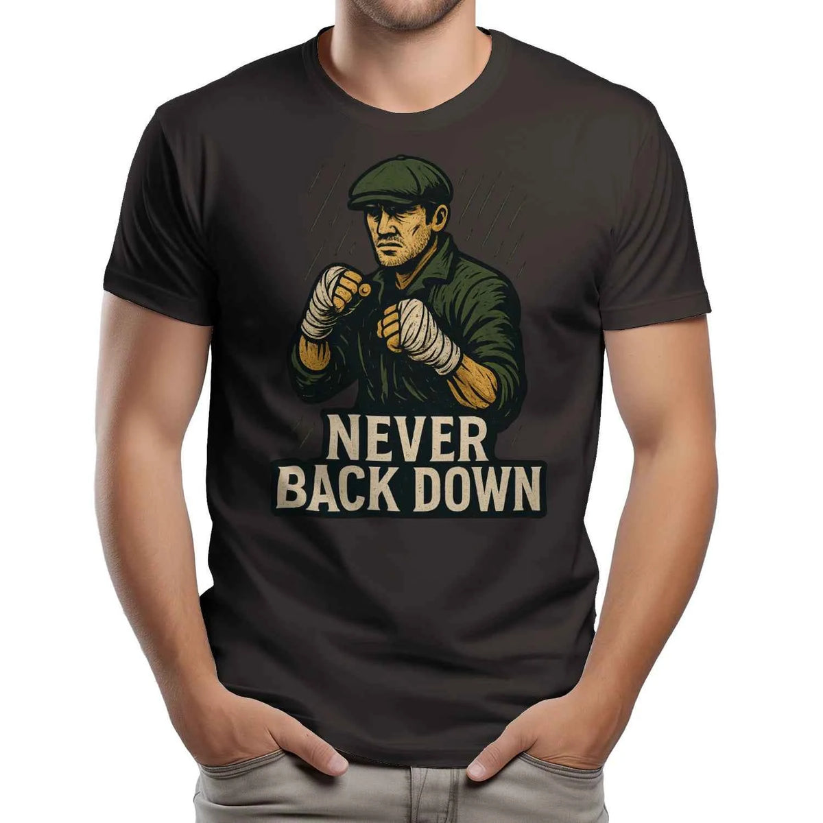 Irish T-Shirt - Never Back Down, Unisex Matchday Wear - Celtic Wolfwear
